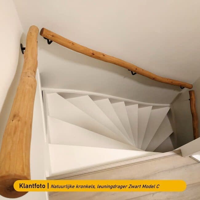 Houten boomstam trapleuning - Oak