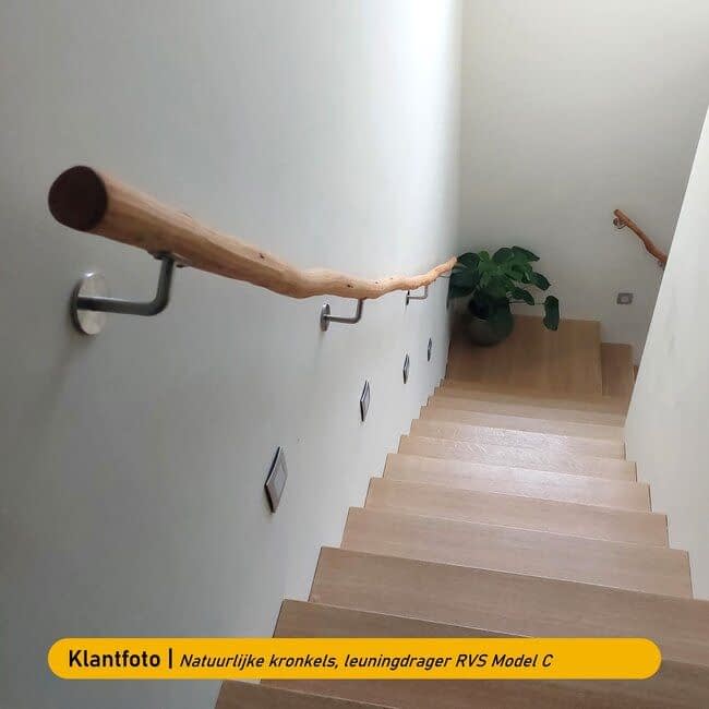 Houten boomstam trapleuning - Oak