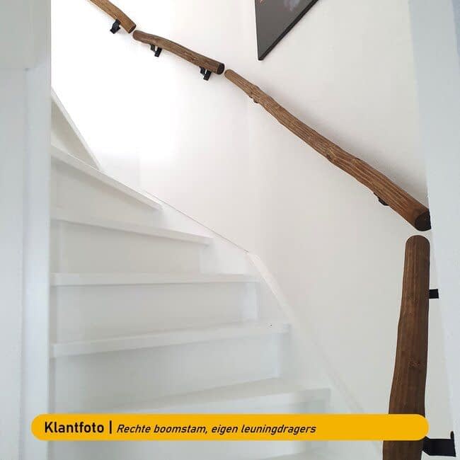 Houten boomstam trapleuning - Dark Oak