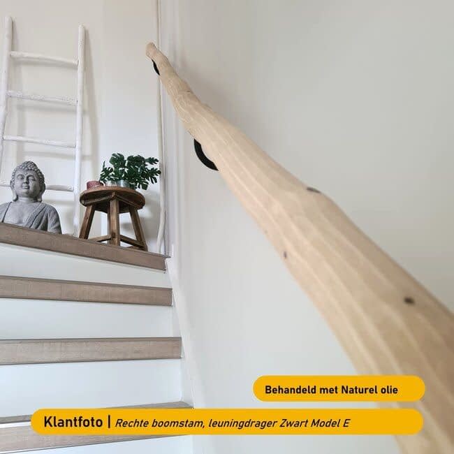 Houten boomstam trapleuning - Onbehandeld