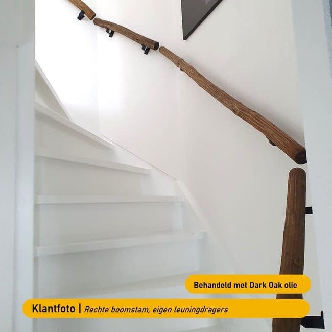 Houten boomstam trapleuning - Onbehandeld