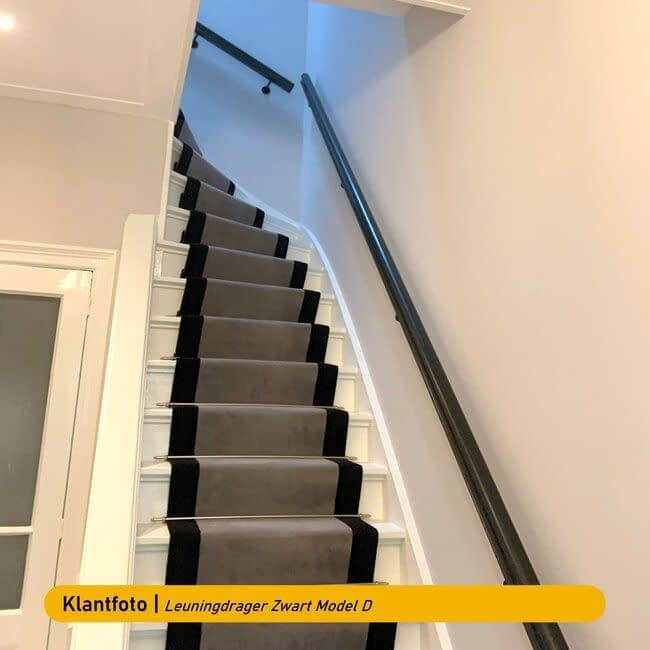 Zwart hardhouten trapleuning |  Sleutelgat (56x67 mm)