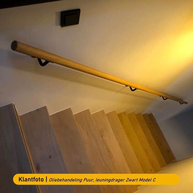 Eiken houten trapleuning | Rond (38 mm)