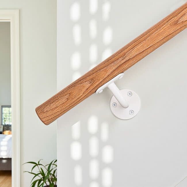 Witte leuningdrager - Model A (montage met schroeven)