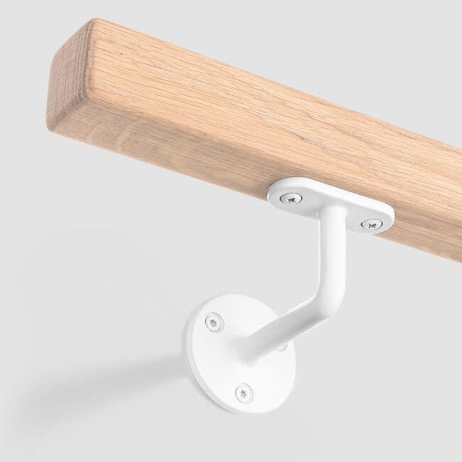 Witte leuningdrager - Model B (montage met schroeven)