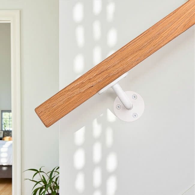 Witte leuningdrager - Model B (montage met schroeven)