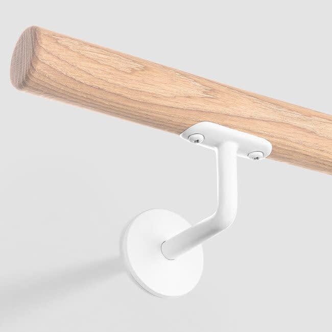 Witte leuningdrager - Model C (blinde montage met stokeind)