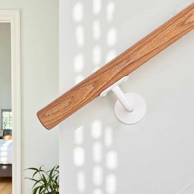 Witte leuningdrager - Model C (blinde montage met stokeind)