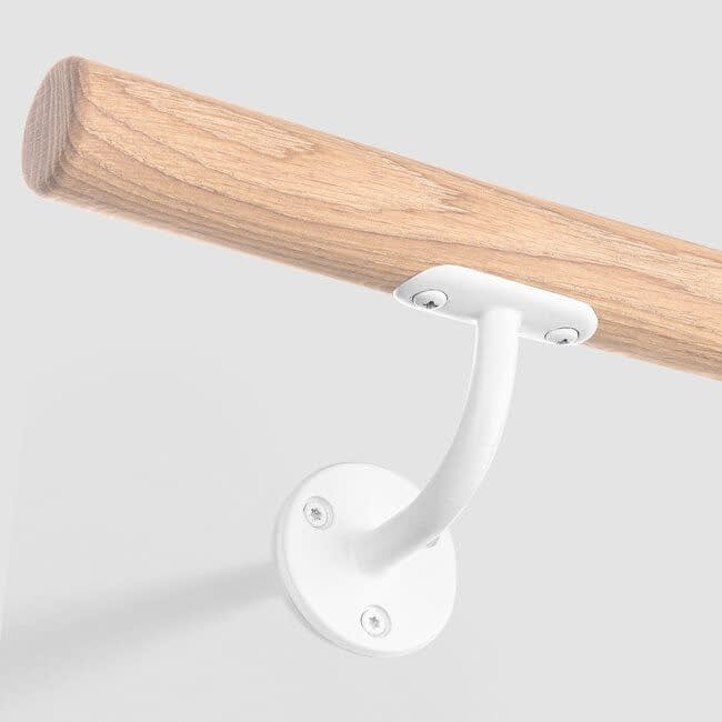 Witte leuningdrager - Model E (montage met schroeven)