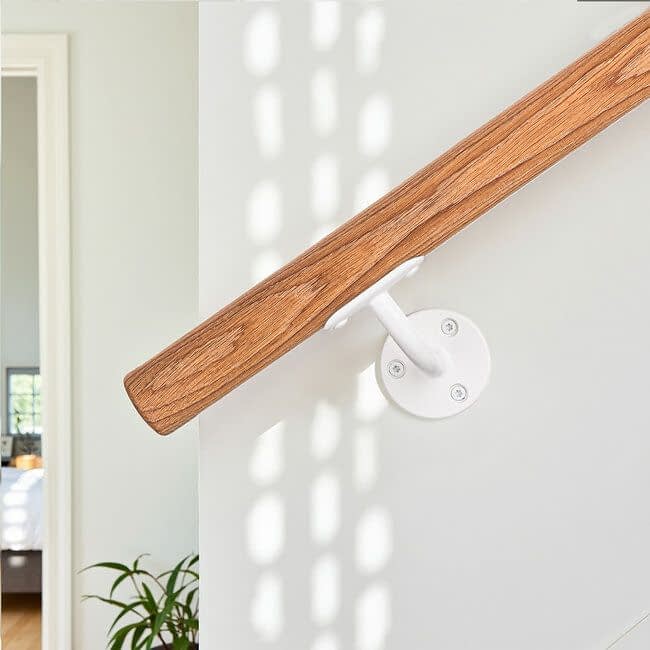 Witte leuningdrager - Model E (montage met schroeven)