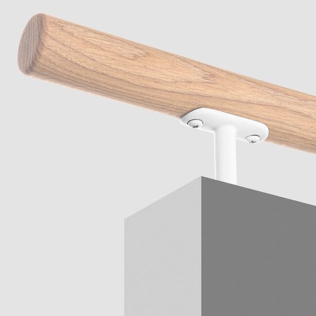 Witte leuningdrager - Model G (montage met schroeven)