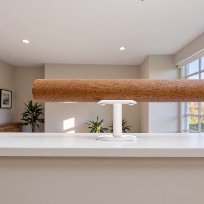 Witte leuningdrager - Model G (montage met schroeven)