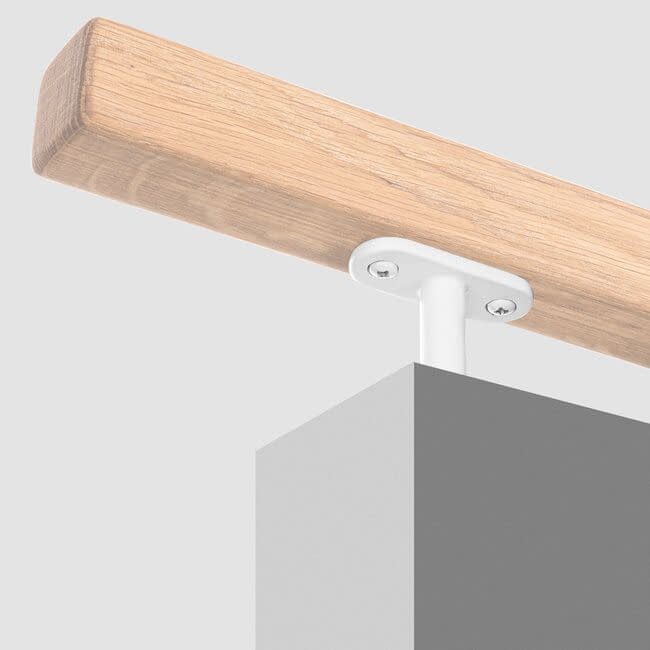 Witte leuningdrager - Model H (montage met schroeven)