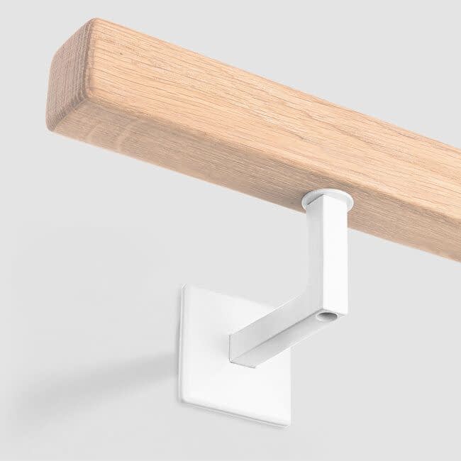 Witte leuningdrager - Model K (blinde montage met stokeind)