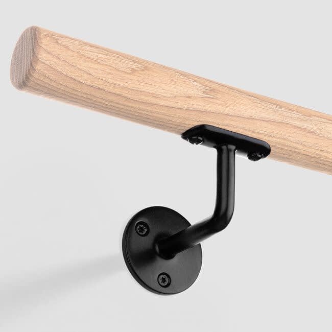 Zwarte leuningdrager - Model A (montage met schroeven)