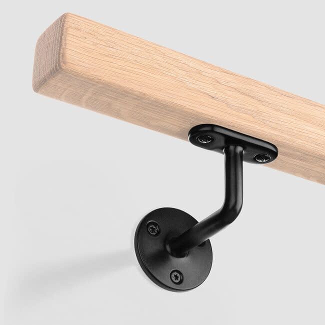 Zwarte leuningdrager - Model B (montage met schroeven)