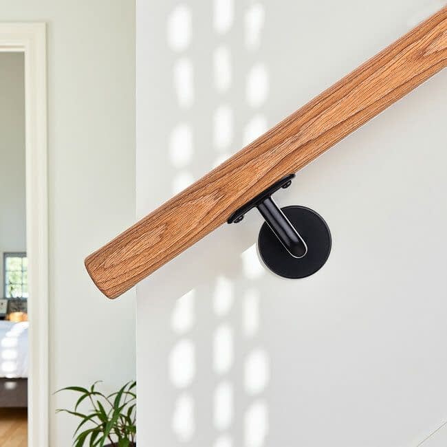 Zwarte leuningdrager - Model C (blinde montage met stokeind)