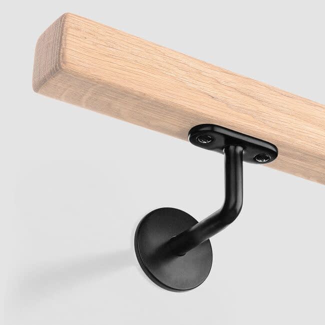 Zwarte leuningdrager - Model D (blinde montage met stokeind)