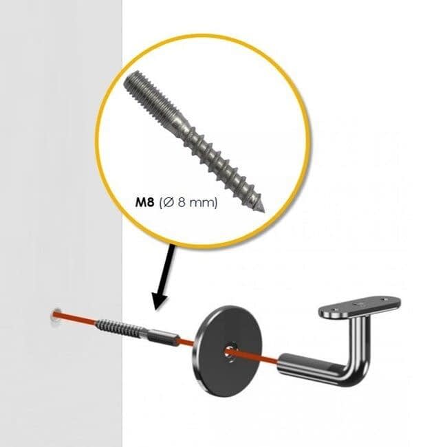Zwarte leuningdrager - Model D (blinde montage met stokeind)