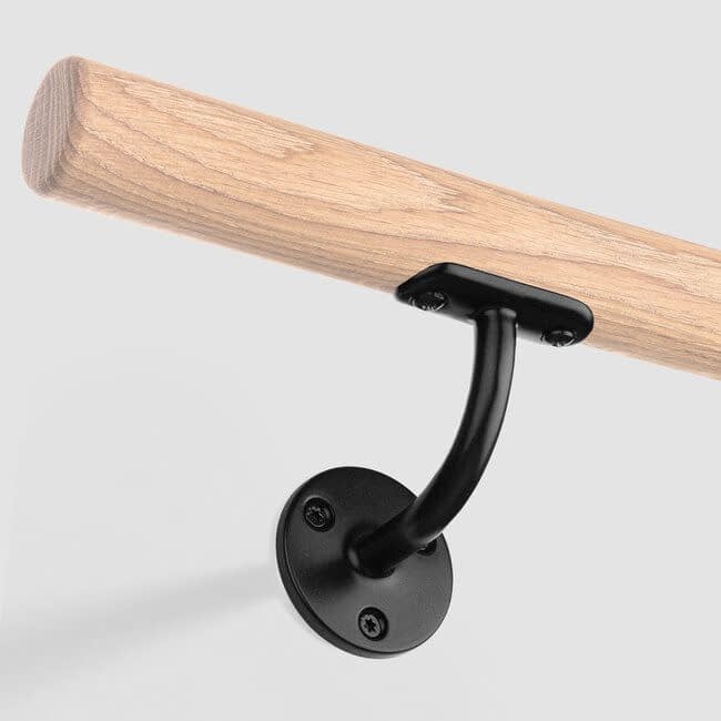 Zwarte leuningdrager - Model E (montage met schroeven)