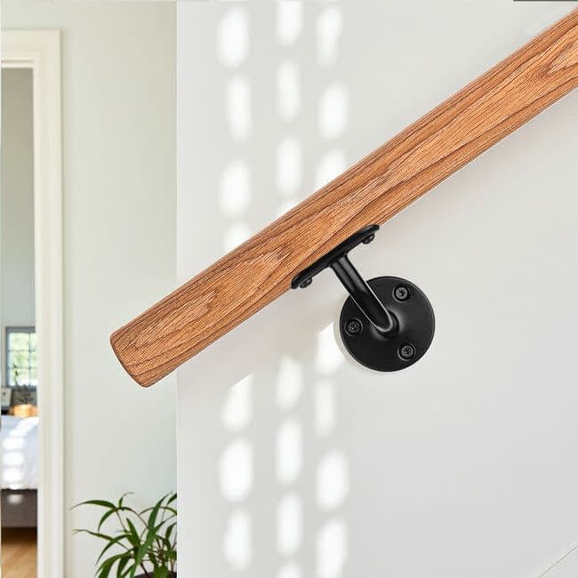 Zwarte leuningdrager - Model E (montage met schroeven)