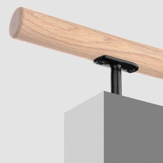 Zwarte leuningdrager - Model G (montage met schroeven)