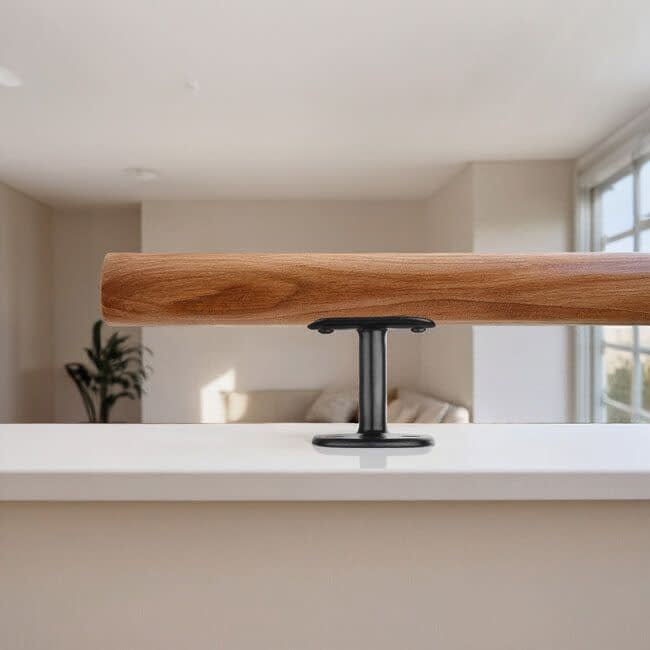 Zwarte leuningdrager - Model G (montage met schroeven)