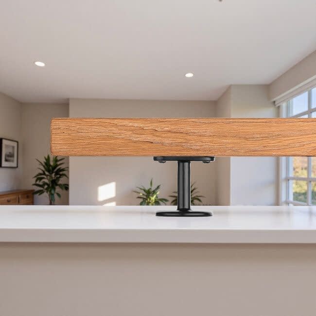 Zwarte leuningdrager - Model H (montage met schroeven)