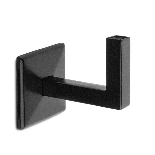 Zwarte leuningdrager - Model K (blinde montage met stokeind)