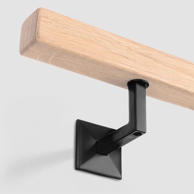 Zwarte leuningdrager - Model K (blinde montage met stokeind)