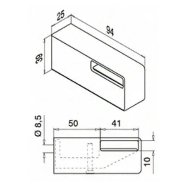 RVS leuningdrager - Model M (blinde montage)