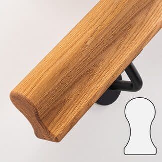 Eiken houten trapleuning | Sleutelgat (44x75 mm)