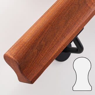 Mahonie houten trapleuning | Sleutelgat (44x75 mm)