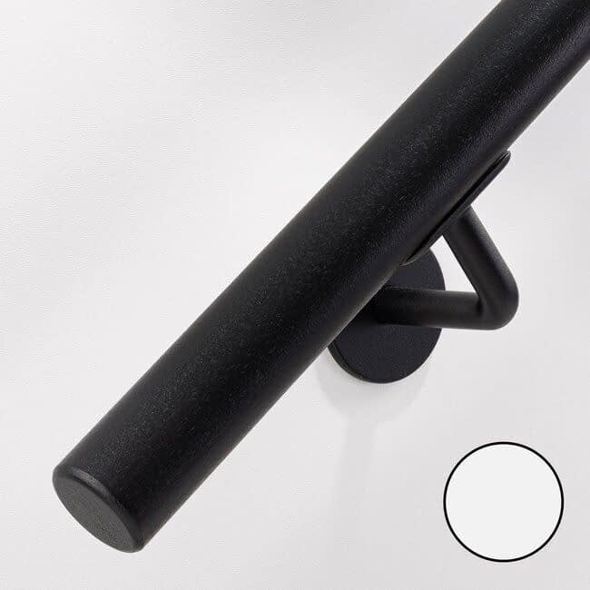 Zwart hardhouten trapleuning | Rond (38 mm)