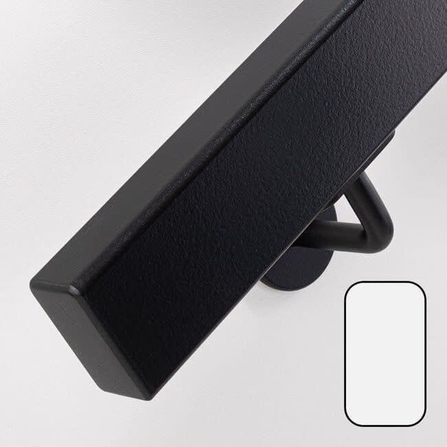 Zwart hardhouten trapleuning | Rechthoekig (38x67 mm)
