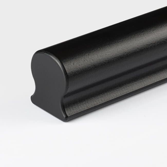Zwart hardhouten trapleuning |  Sleutelgat (56x67 mm)