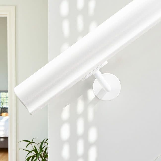 Wit hardhouten trapleuning | Sleutelgat (56x67 mm)