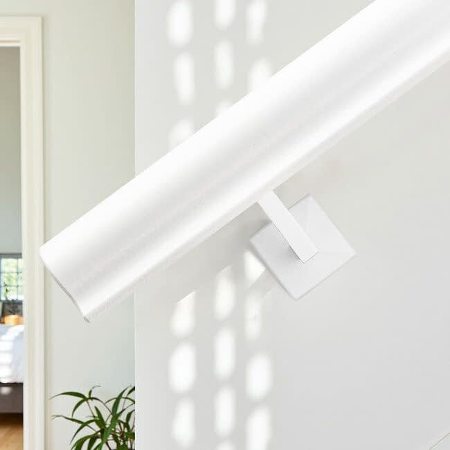 Wit hardhouten trapleuning | Sleutelgat (56x67 mm)