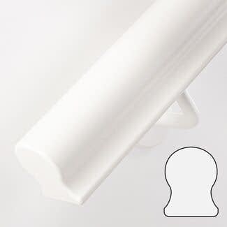 Wit hardhouten trapleuning | Sleutelgat (56x67 mm)