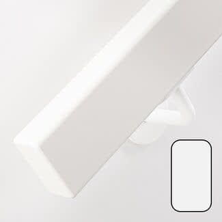 Wit hardhouten trapleuning | Rechthoekig (38x67 mm)