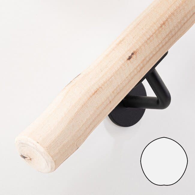 Houten boomstam trapleuning - White Wash