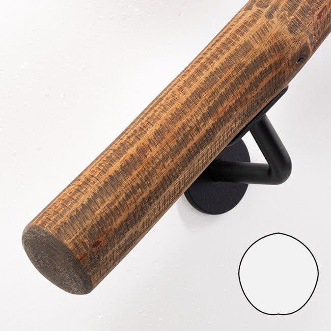 Houten boomstam trapleuning - Dark Oak