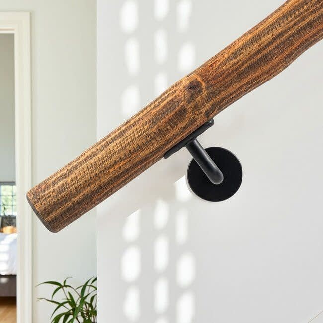 Houten boomstam trapleuning - Dark Oak