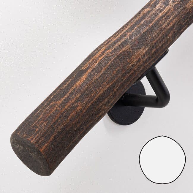 Houten boomstam trapleuning - Black Wash