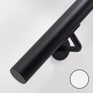 Zwarte stalen (rvs) trapleuning | Rond (42,4 mm)