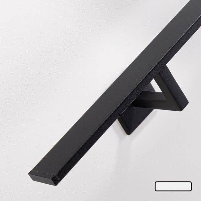 Zwarte stalen (rvs) trapleuning | Plat (40x10 mm)