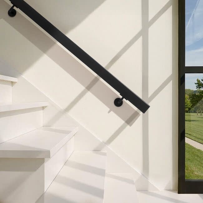 Zwart hardhouten trapleuning | Rechthoekig (38x67 mm)