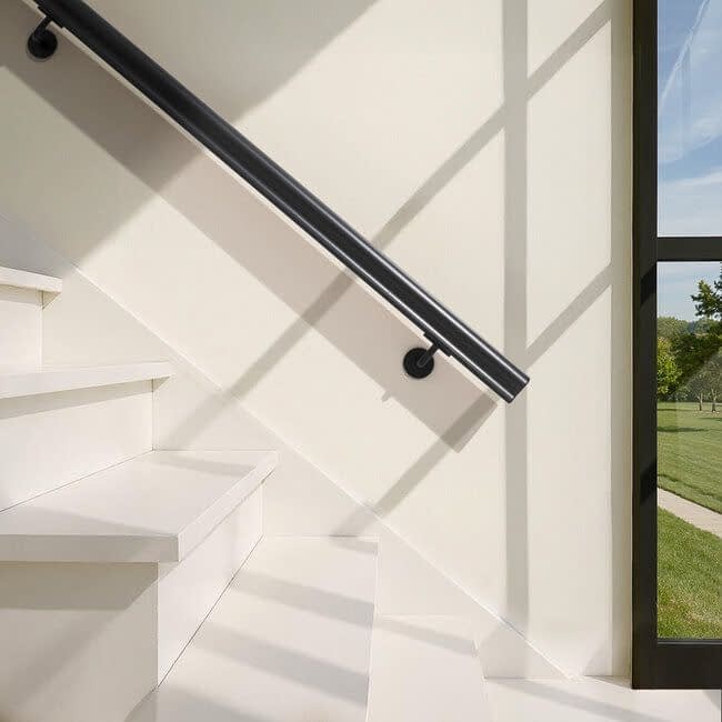 Zwart hardhouten trapleuning |  Sleutelgat (56x67 mm)