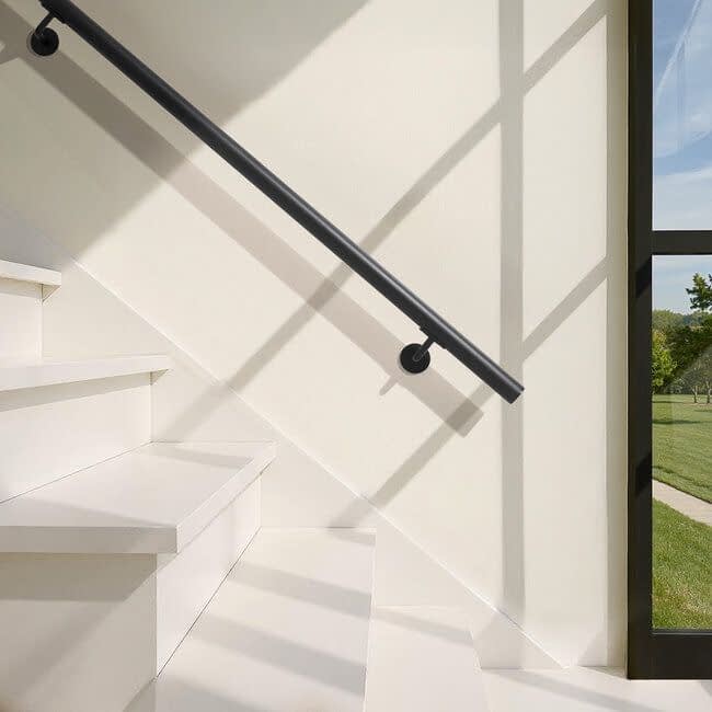 Zwarte stalen (rvs) trapleuning | Rond (42,4 mm)