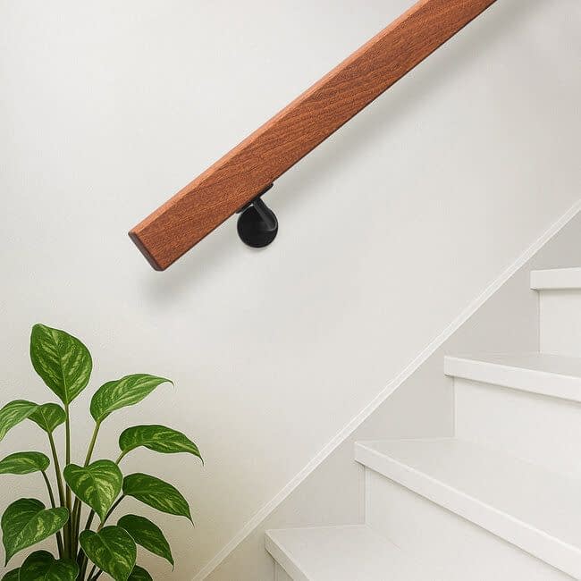 Mahonie houten trapleuning | Rechthoekig (38x67 mm)